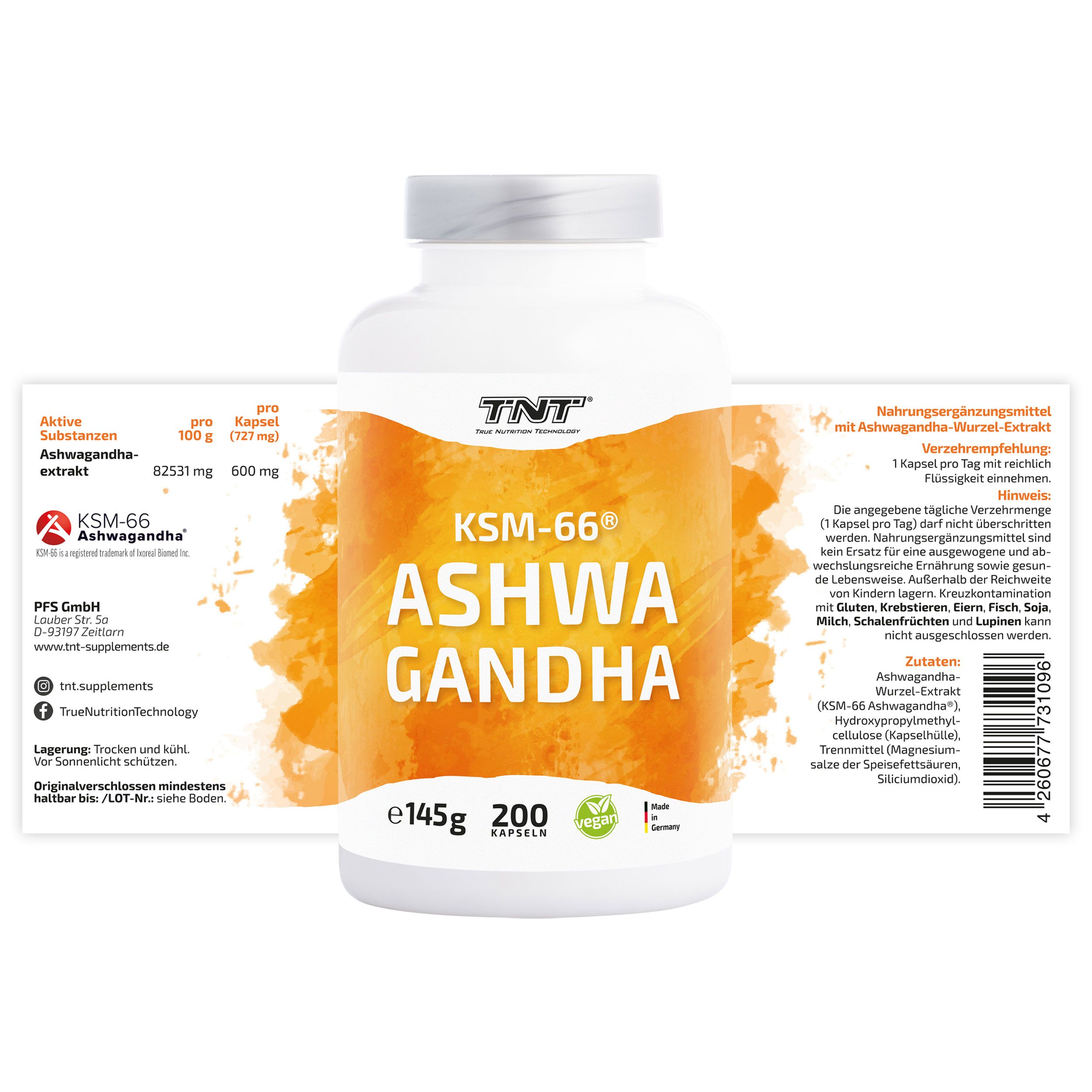 TNT Ashwagandha Ksm-66® - Mit 5% Withanoliden 200 St Kapseln