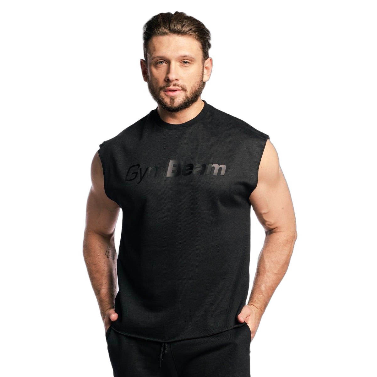 GymBeam Tanktop Herren oversize ärmellos Schwarz Apex 1 St