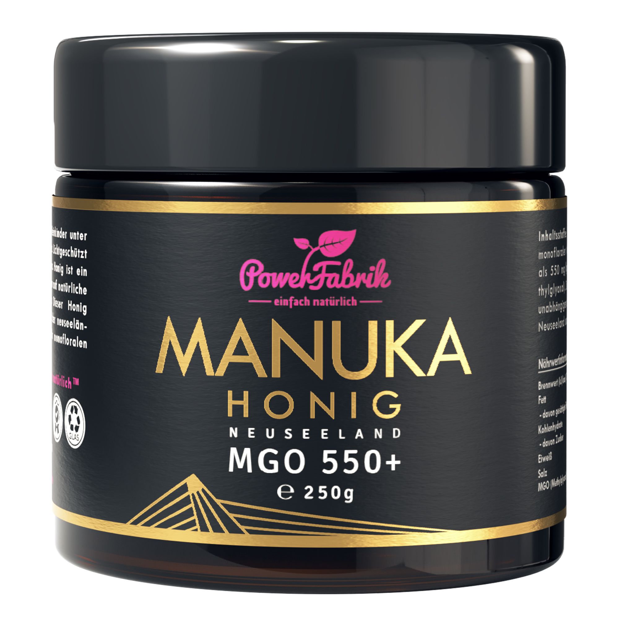 PowerFabrik Manuka Honig MGO 550+, im Glas 250 g