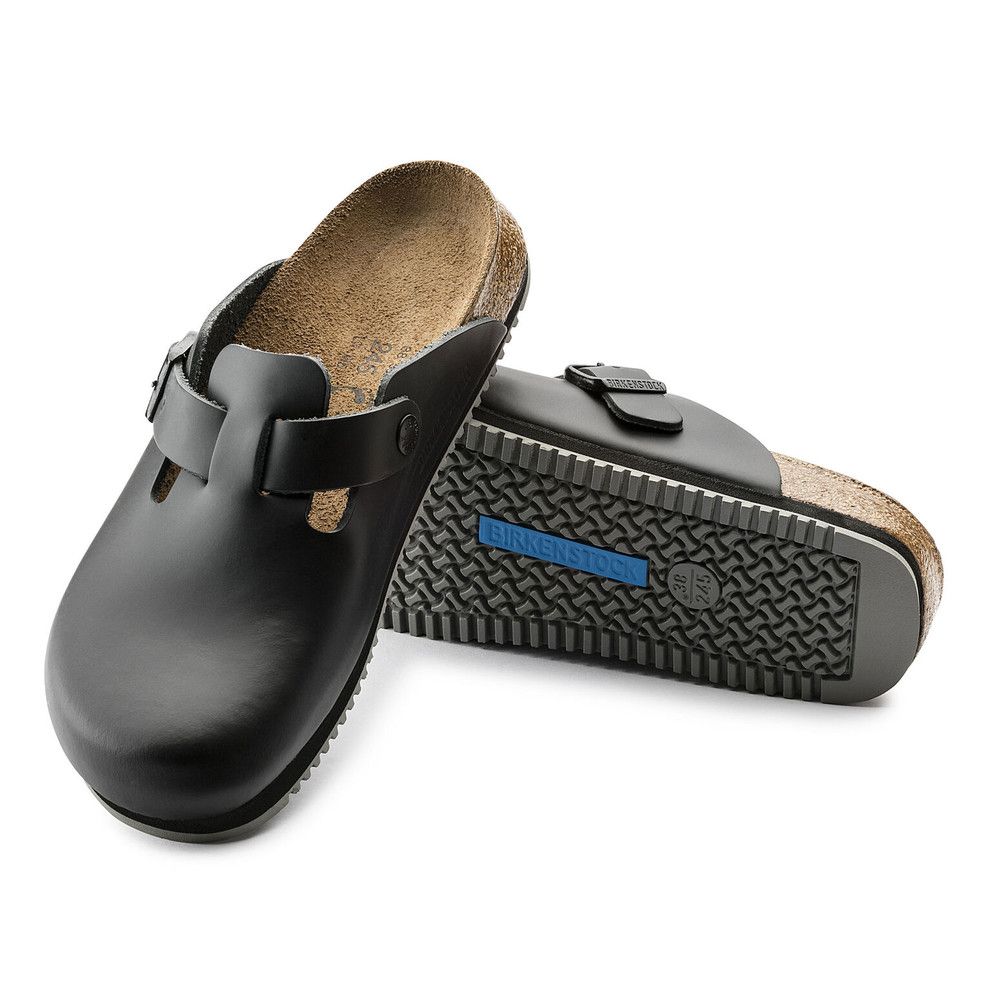 Birkenstock Boston SL Pantolette schwarz schmale Weite Gr. 44