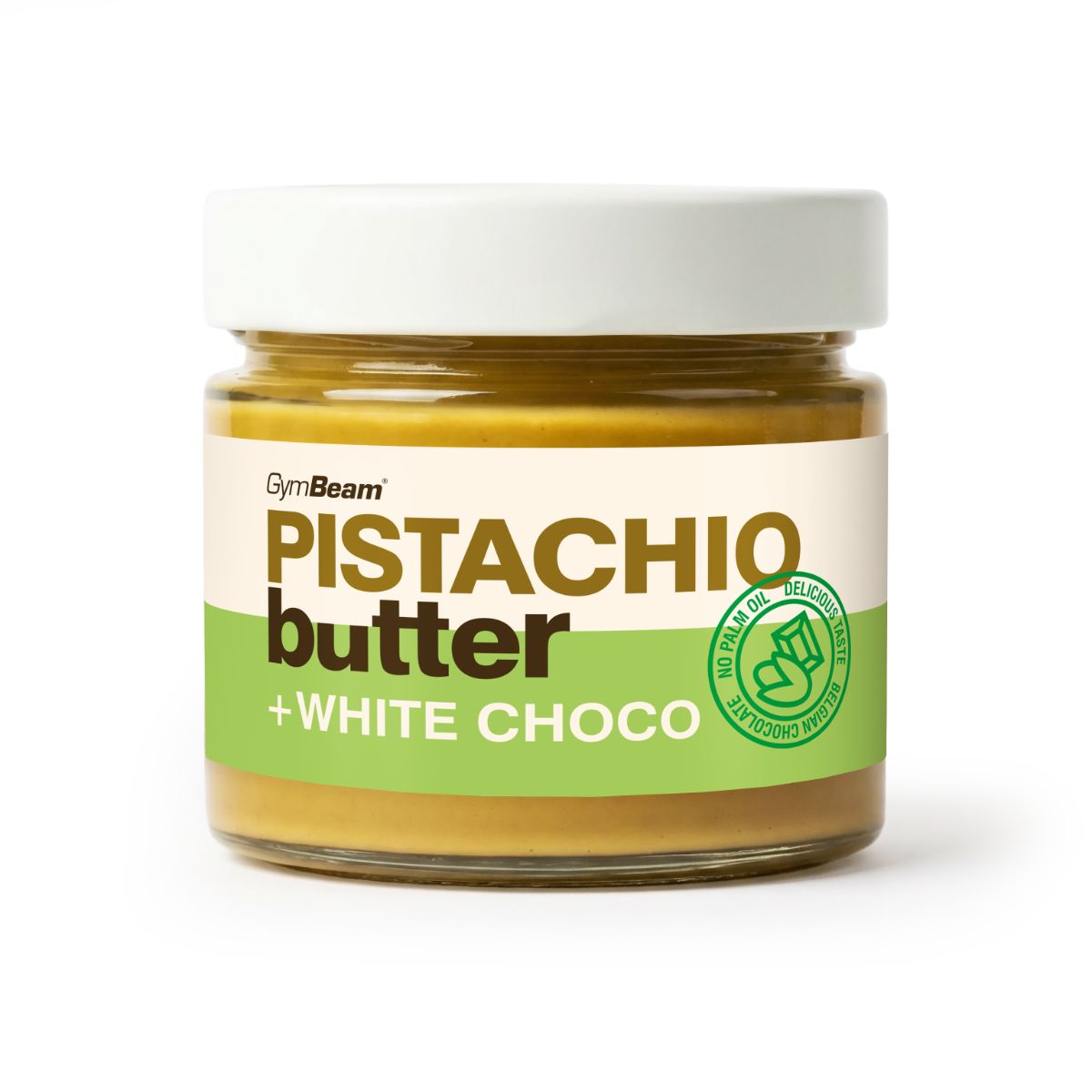 GymBeam Pistazienbutter mit weißer Schokolade Nussaufstrich Lebensmittel 220 g