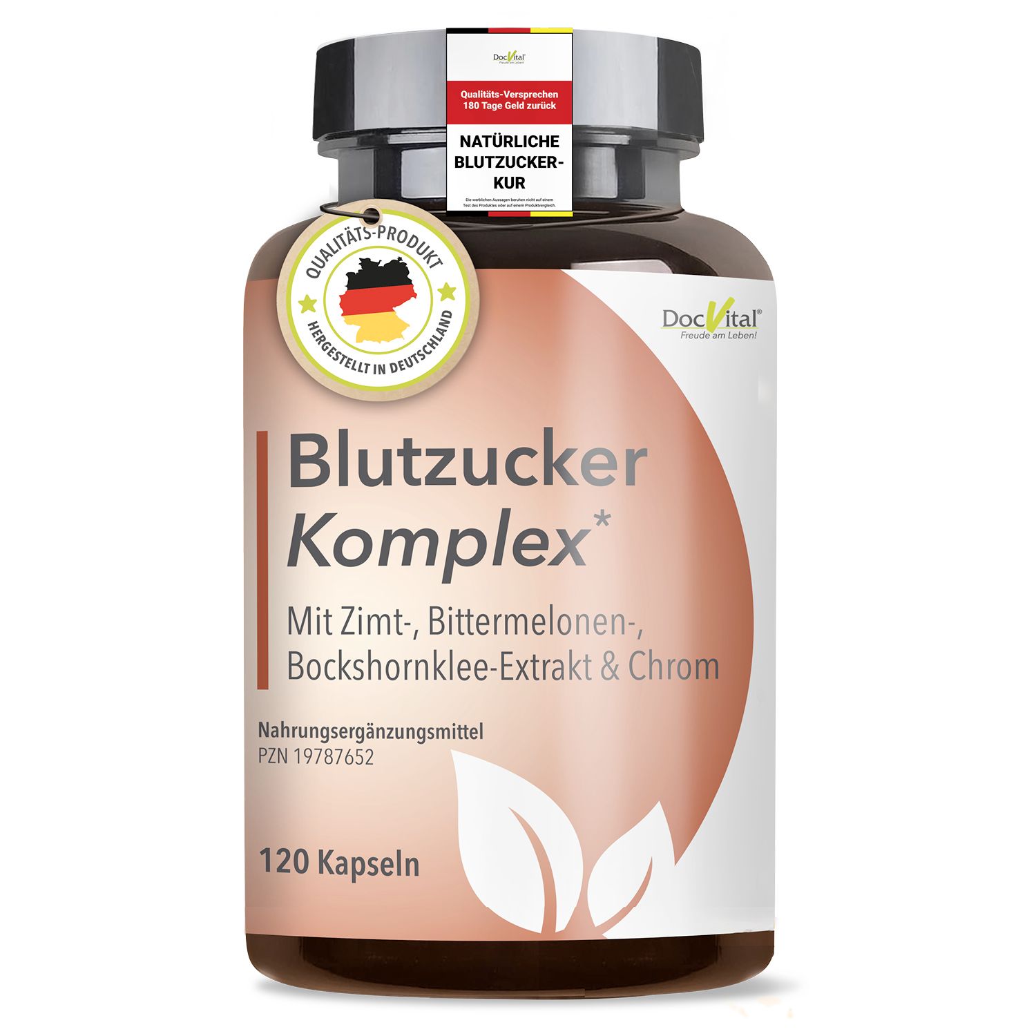 DocVital® Blutzucker Komplex- vegane Kapseln mit u.a. Ceylon Zimt, Chrom, Magnesium