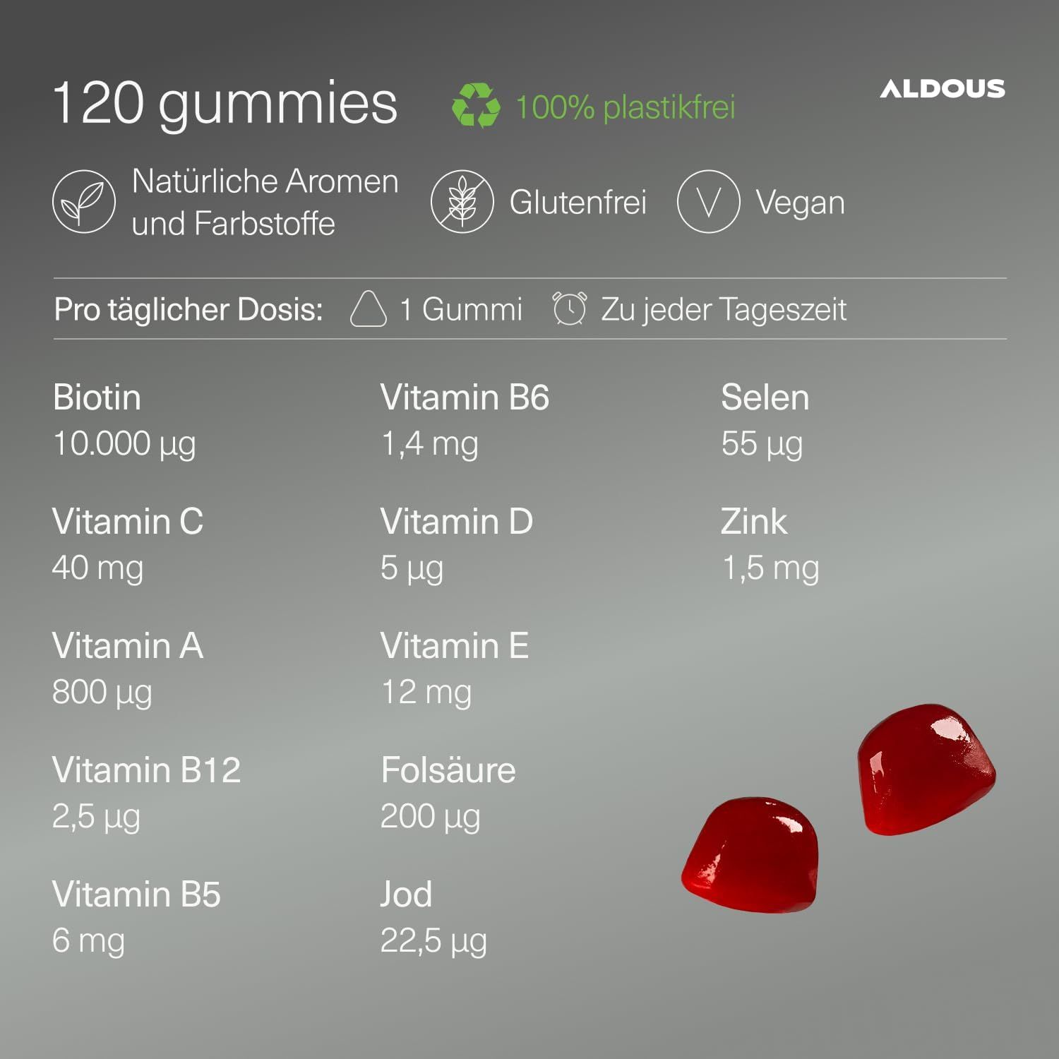 Aldous Biotin Haargummis  Gummibärchen