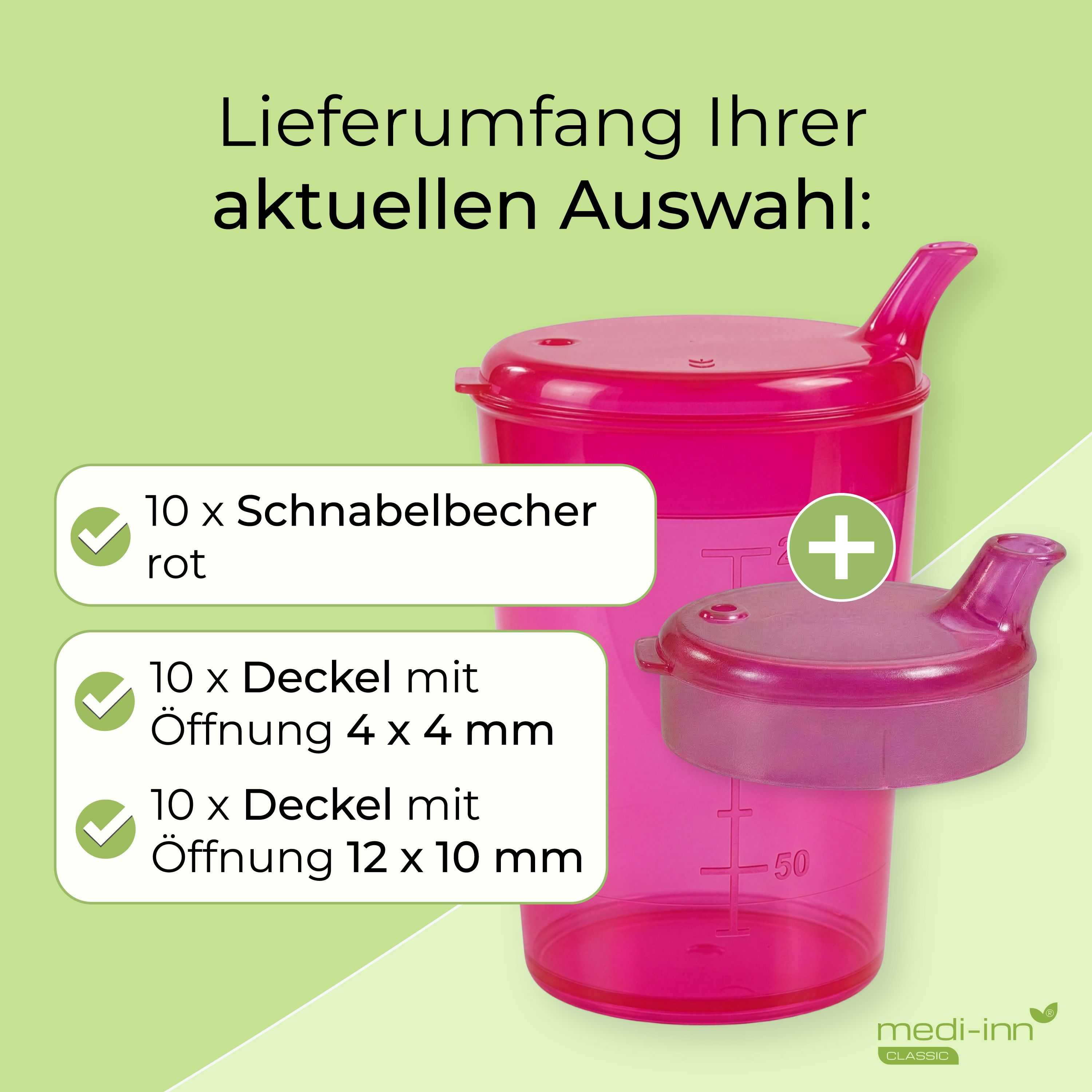 Medi-Inn Schnabelbecher Set Unterteile + Deckel