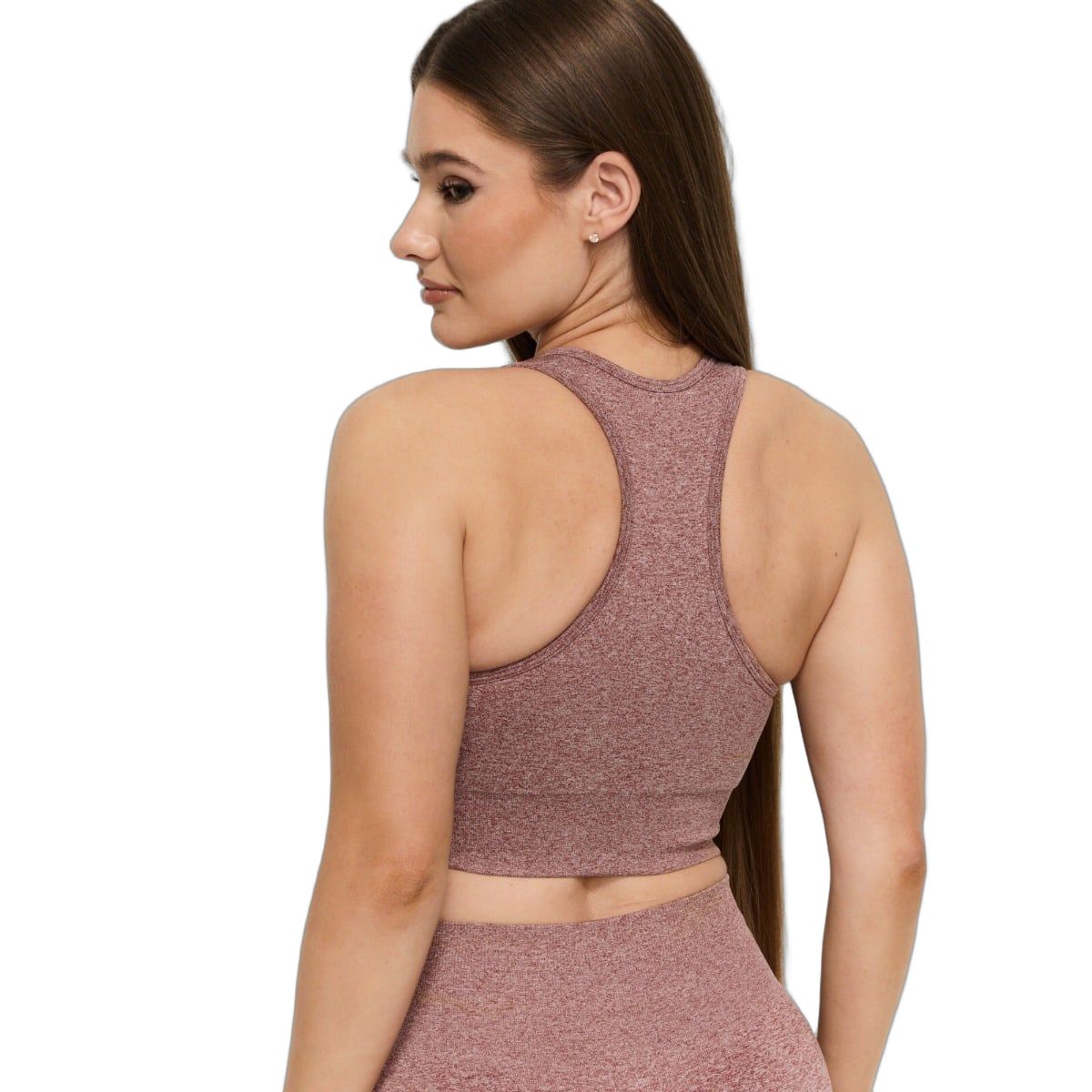 GymBeam Sport-BH für Frauen nahtlos mit breiten Trägern FLO Mauve