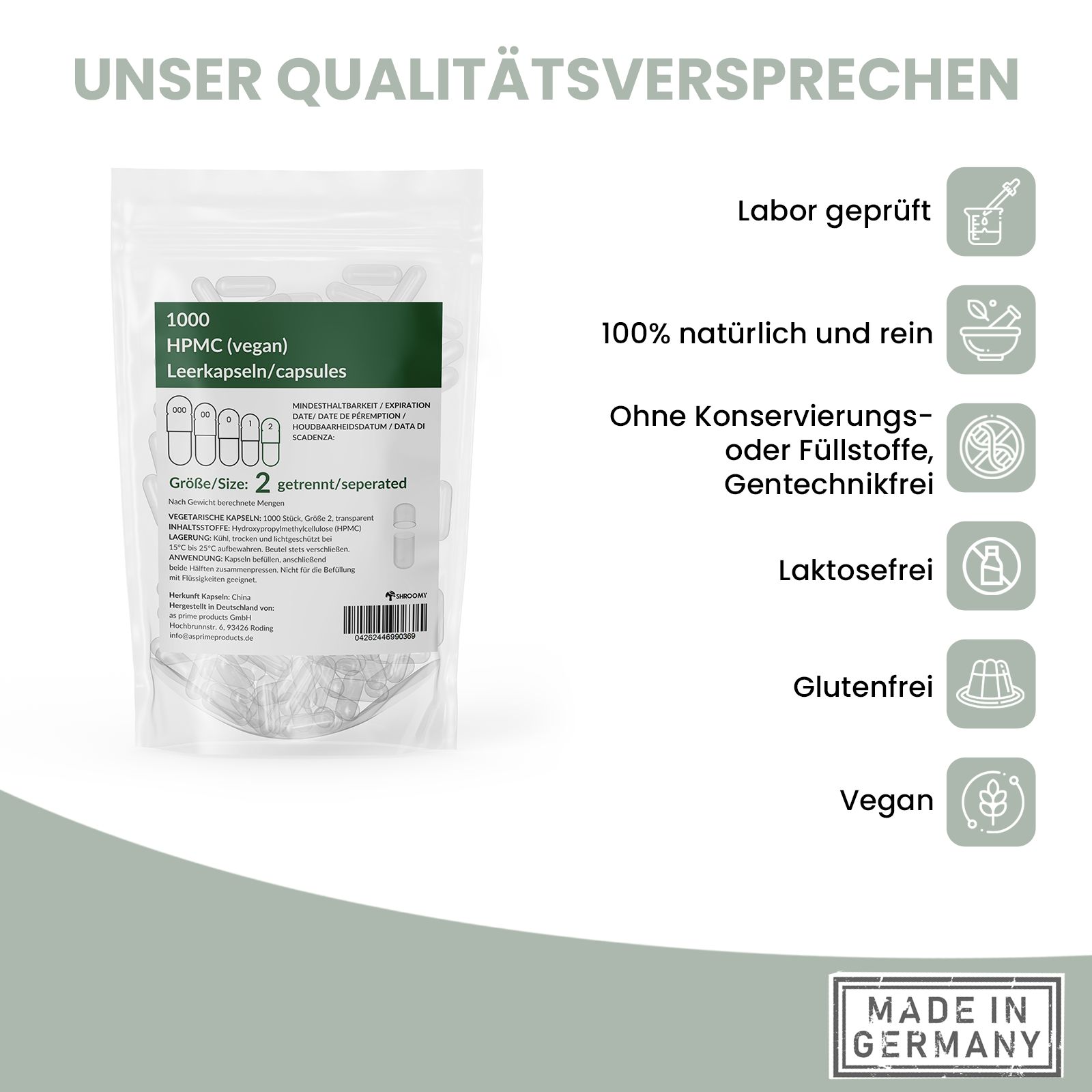 SHROOMY Leerkapseln Größe 2 getrennt