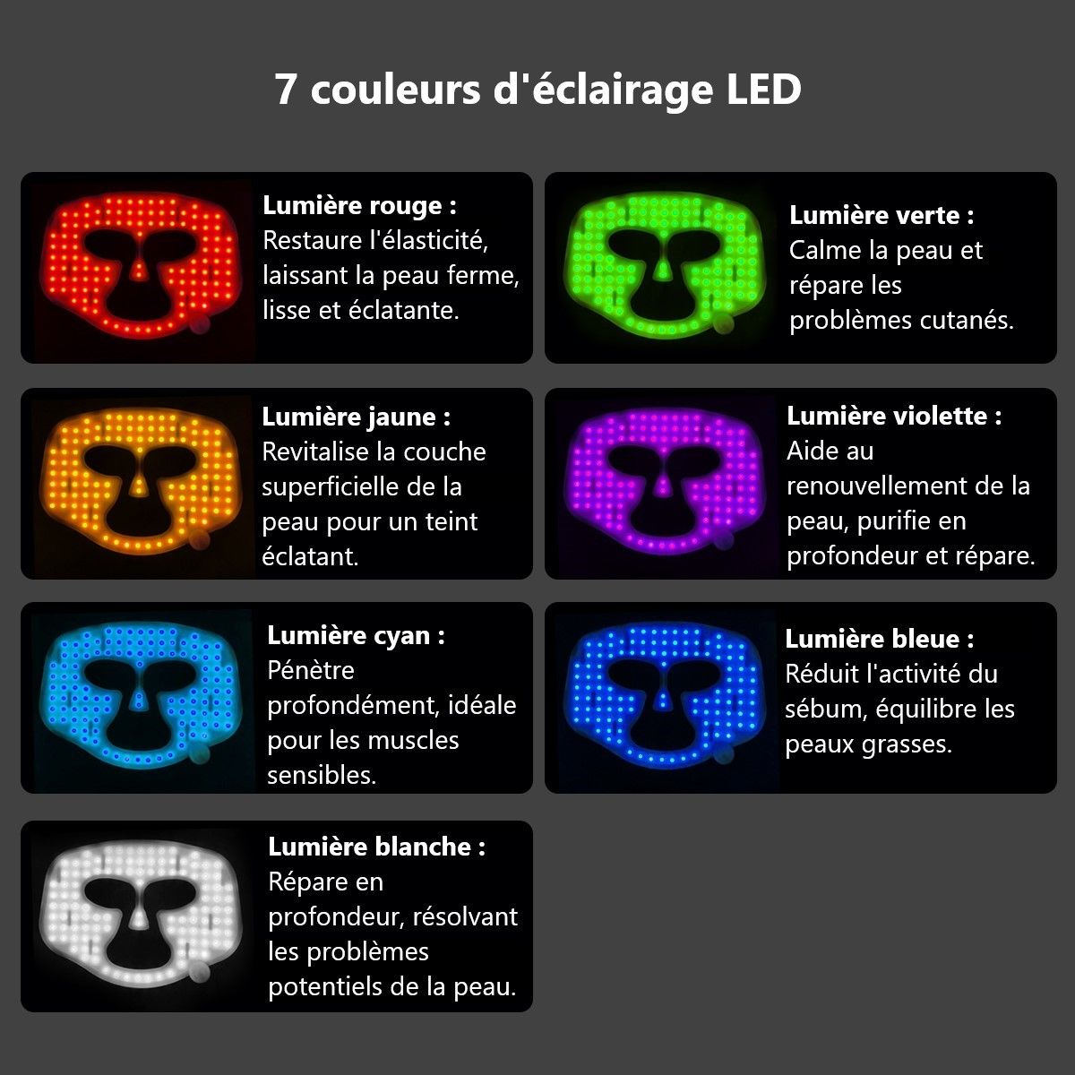 LED-Gesichtsmaske, Lichttherapie, 7 Farben-PALOMA BEAUTIES