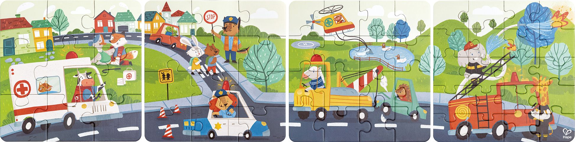 Hape Rettungsfahrzeuge-Puzzle