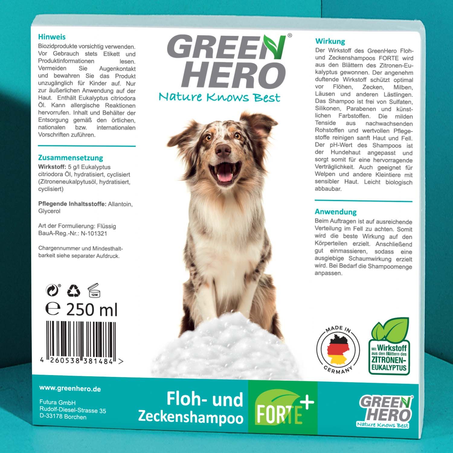 GreenHero Floh- und Zeckenshampoo FORTE