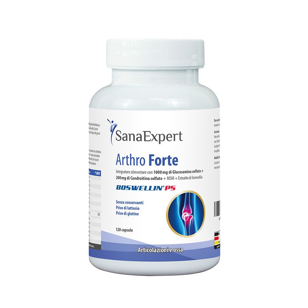 SanaExpert Arthro Forte - 1000 mg di glucosamina, 200 mg di condroitina, MSM, vitamina C e incenso