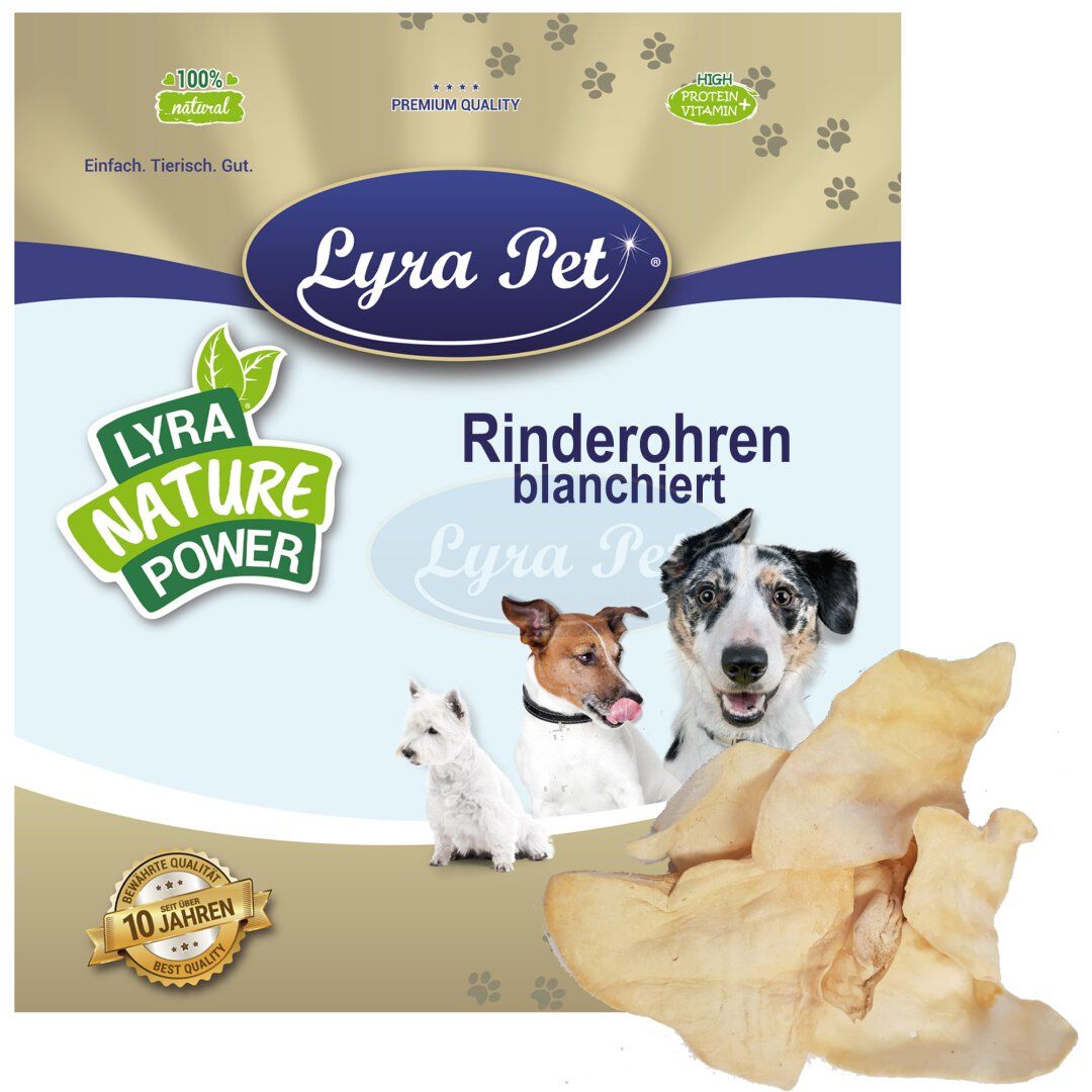 Lyra Pet® Rinderohren blanchiert hell