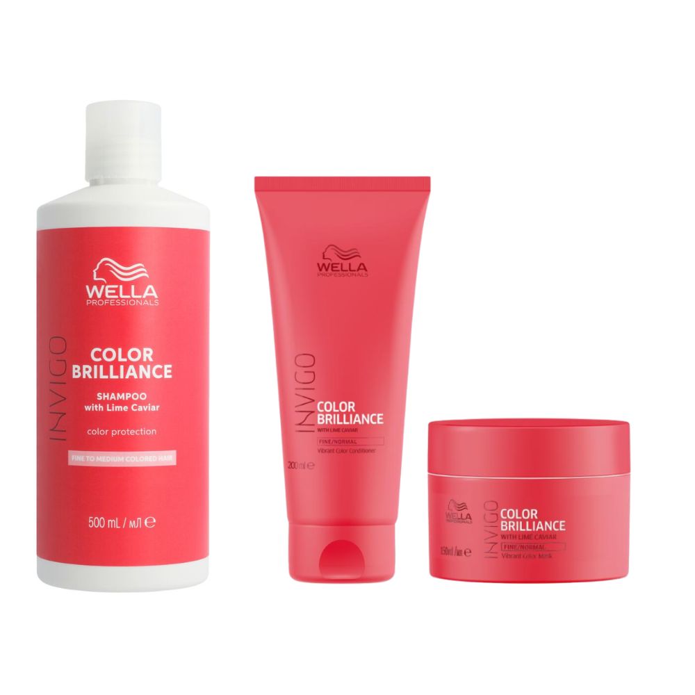Wella Invigo Color Brilliance Shampoo & Conditioner Mask Fine Set 500 ml