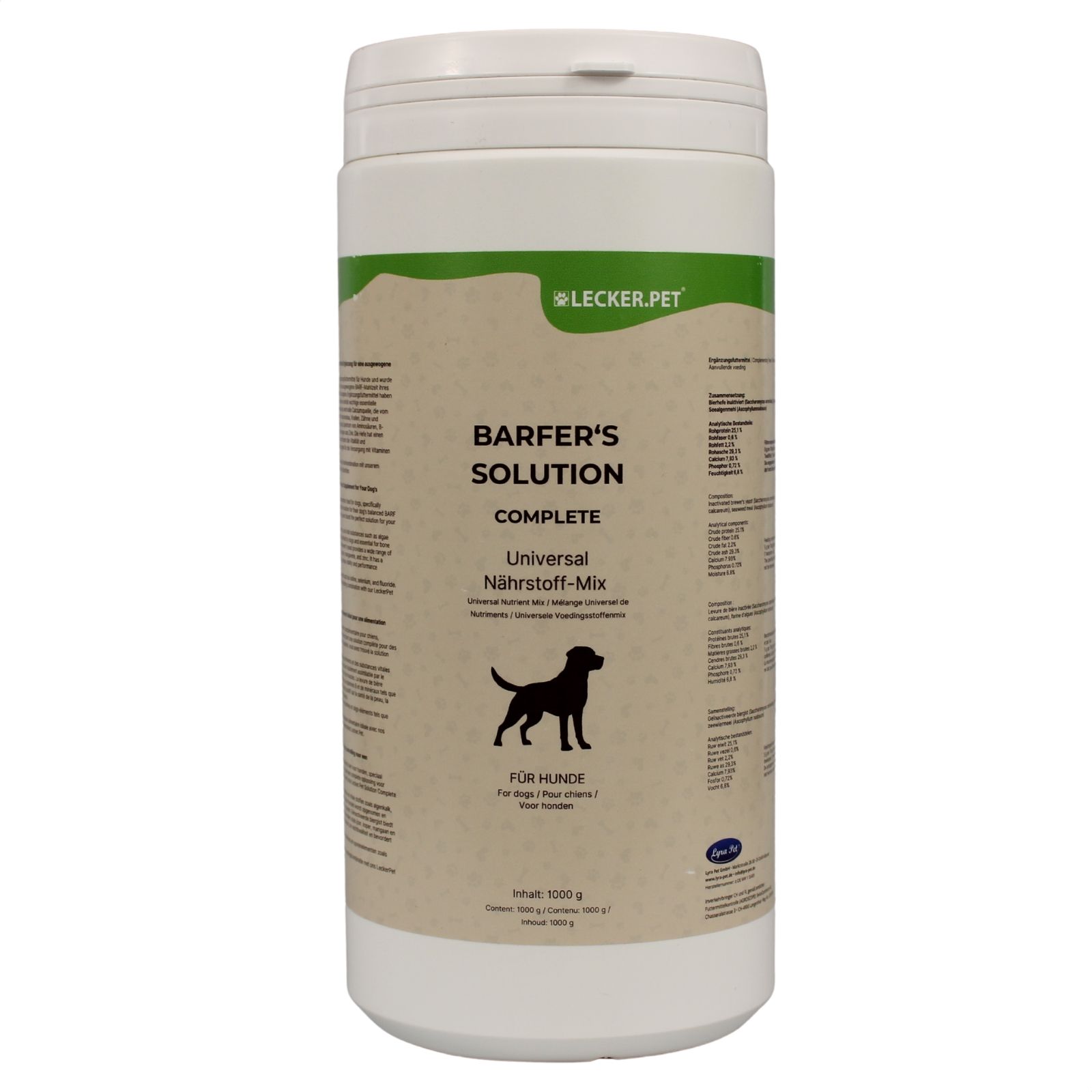 Lecker.Pet® Barfer's Solution Complete Universal Nährstoff Mix Pulver für Hunde 1 kg Nicht relevant