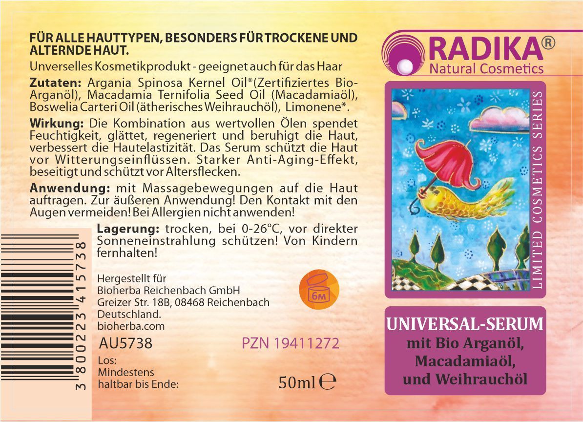 Bioherba Universal-Serum mit Bio Arganöl und Macadamiaöl