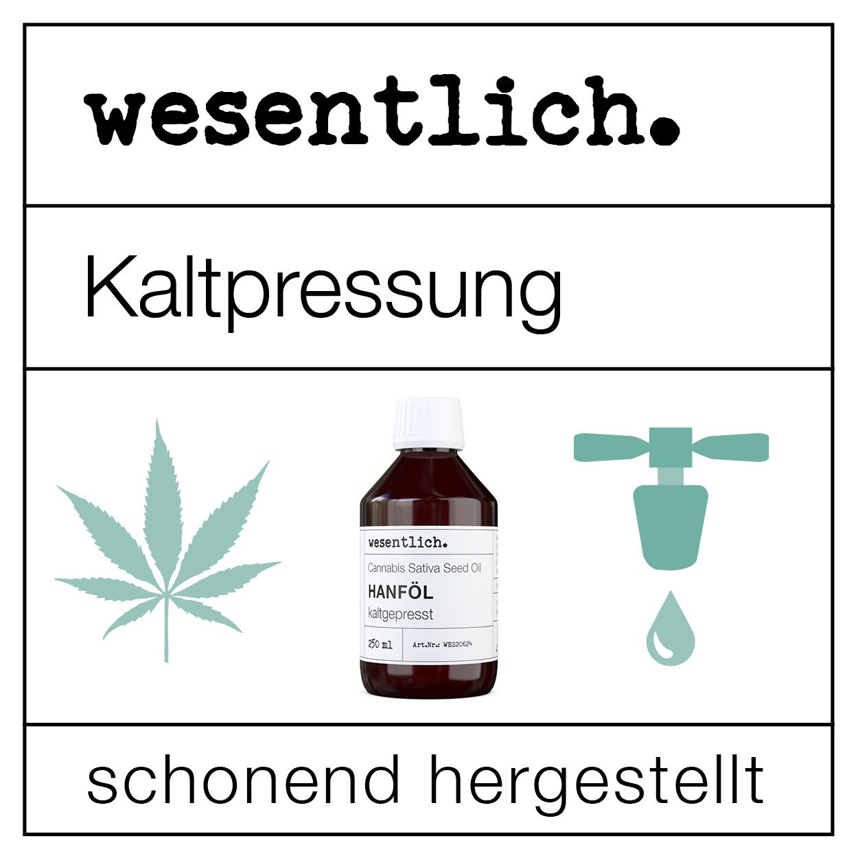 Hanföl kaltgepresst von wesentlich.