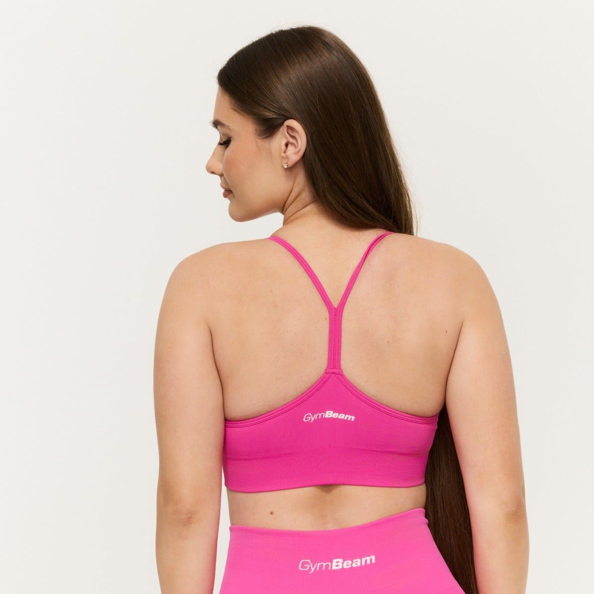 GymBeam Sport-BH Damen nahtlos mit herausnehmbaren Polstern in Rose