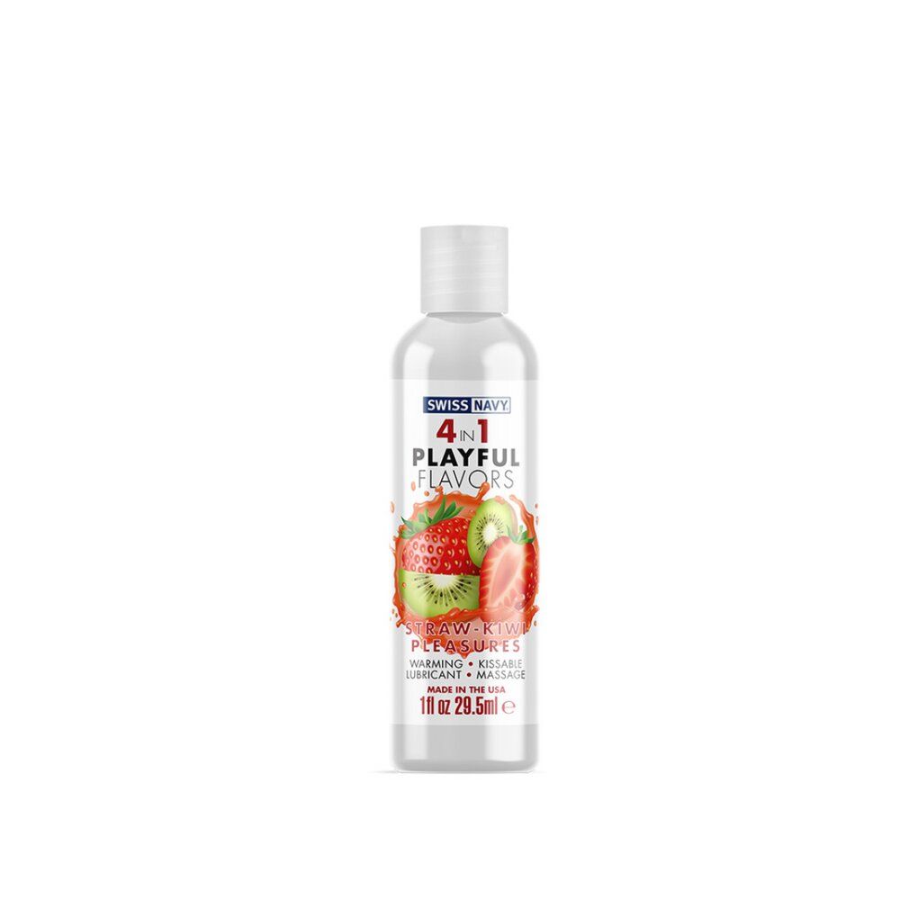 Swiss Navy - 4 In 1 Lubricant with Straw-Kiwi Pleasures Flavor
