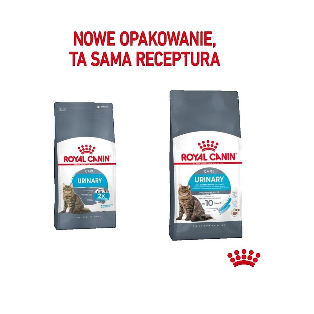 Zwei Packungen Royal Canin Urinary Care Katzenfutter im Vergleich.
