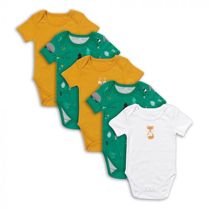 schlummersack Baby Body Kurzarm aus 100% Bio-Baumwolle Größe 86 Waldtiere