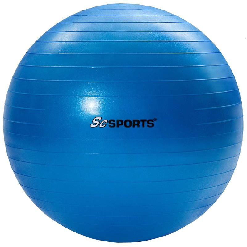 ScSPORTS® Gymnastikball - 65cm, mit Pumpe, bis 180 kg, Anti Burst,  Rutschfest, Gummi, Silber - Fitnessball, Bürostuhl