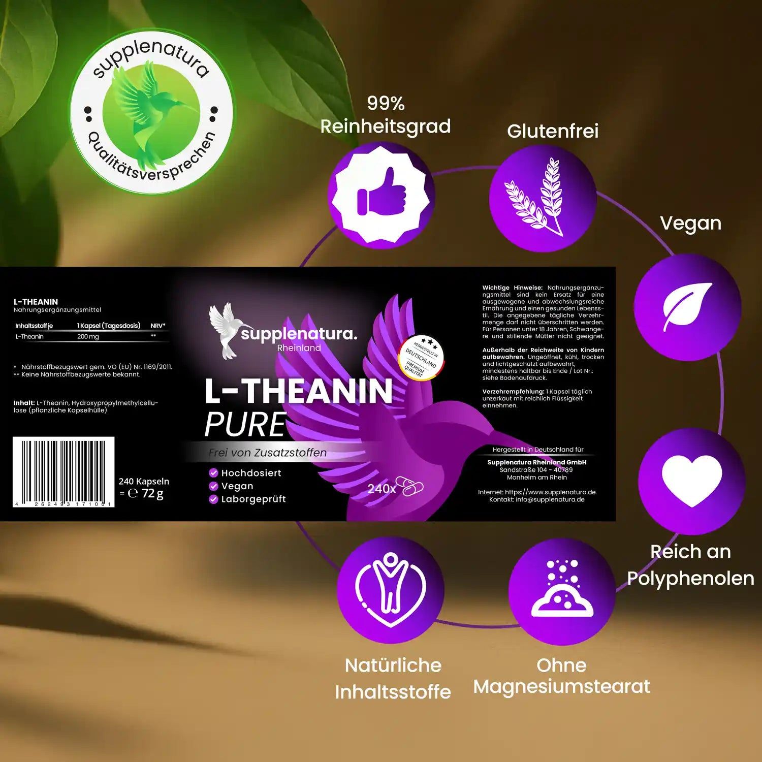 supplenatura Rheinland® - L-Theanin Kapseln