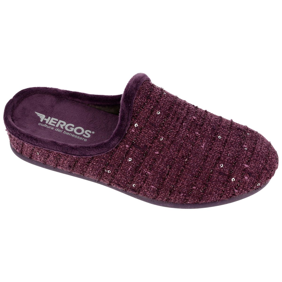 Hergos H4220 - Pantofola super comoda con plantare in memory rivestivo in velluto.