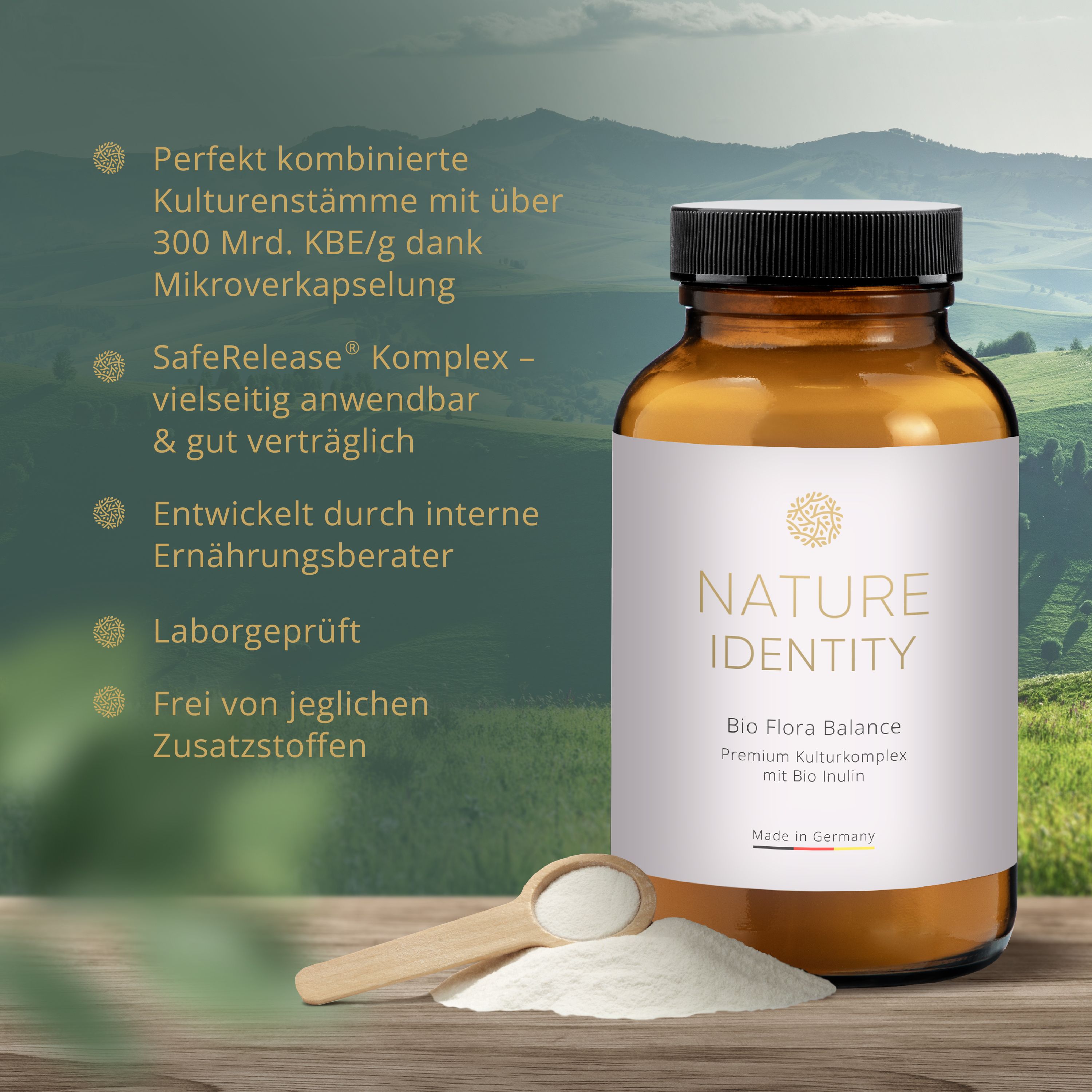 Nature Identity Bio Flora Balance mit SafeRelease® Darmkultur Komplex 1000 g Pulver