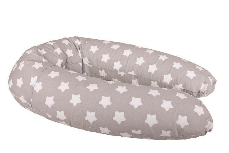 STILLKISSEN 190 CM STERNE GRAU