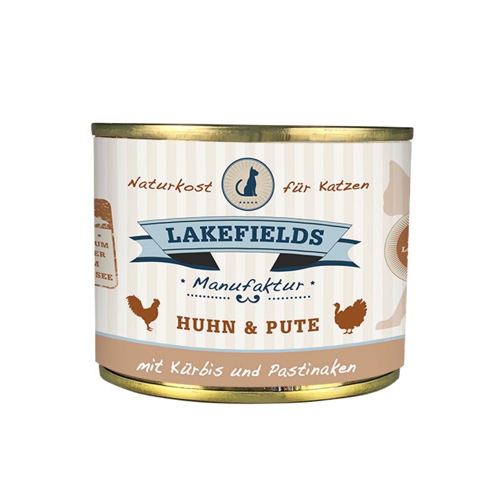 Lakefields - Huhn und Pute mit Kürbis Pastinaken für Katzen 1200 g