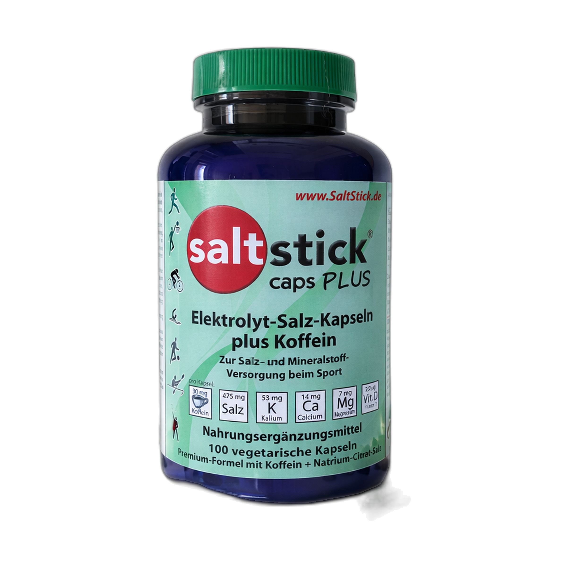 SaltStick Caps Plus Elektrolyt-Salz Kapseln mit Koffein