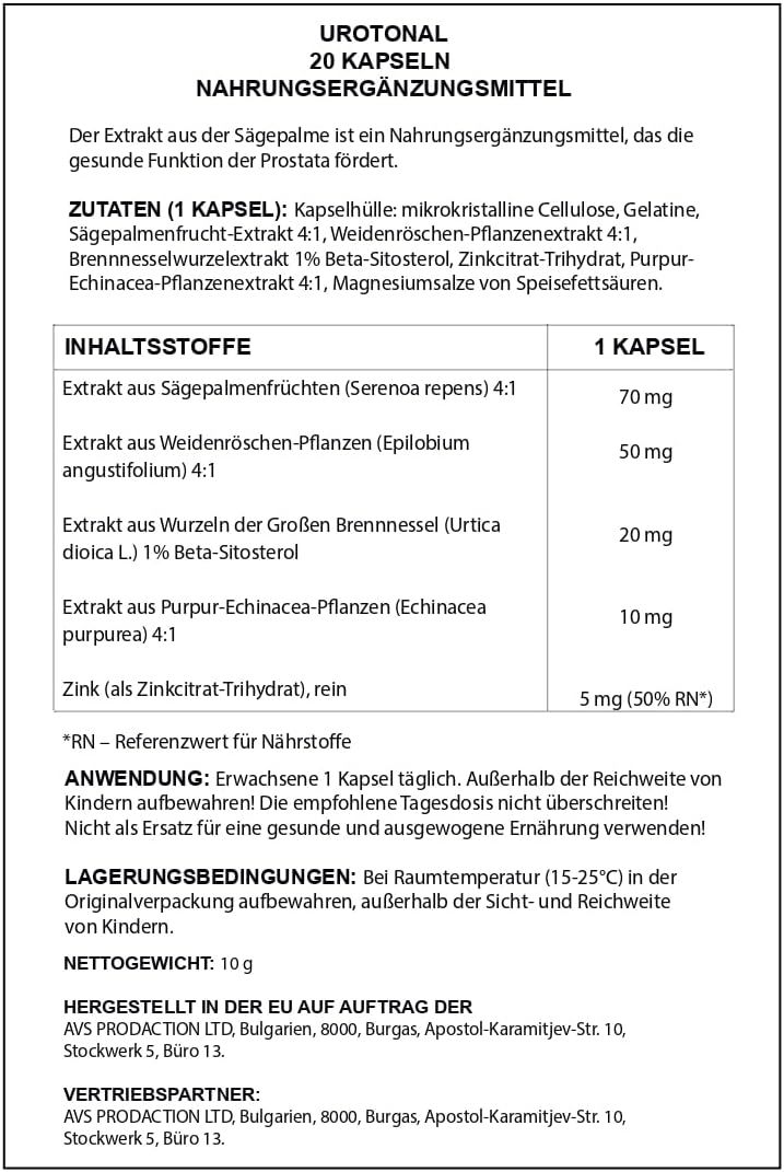 Urotonal Kapseln mit Zink