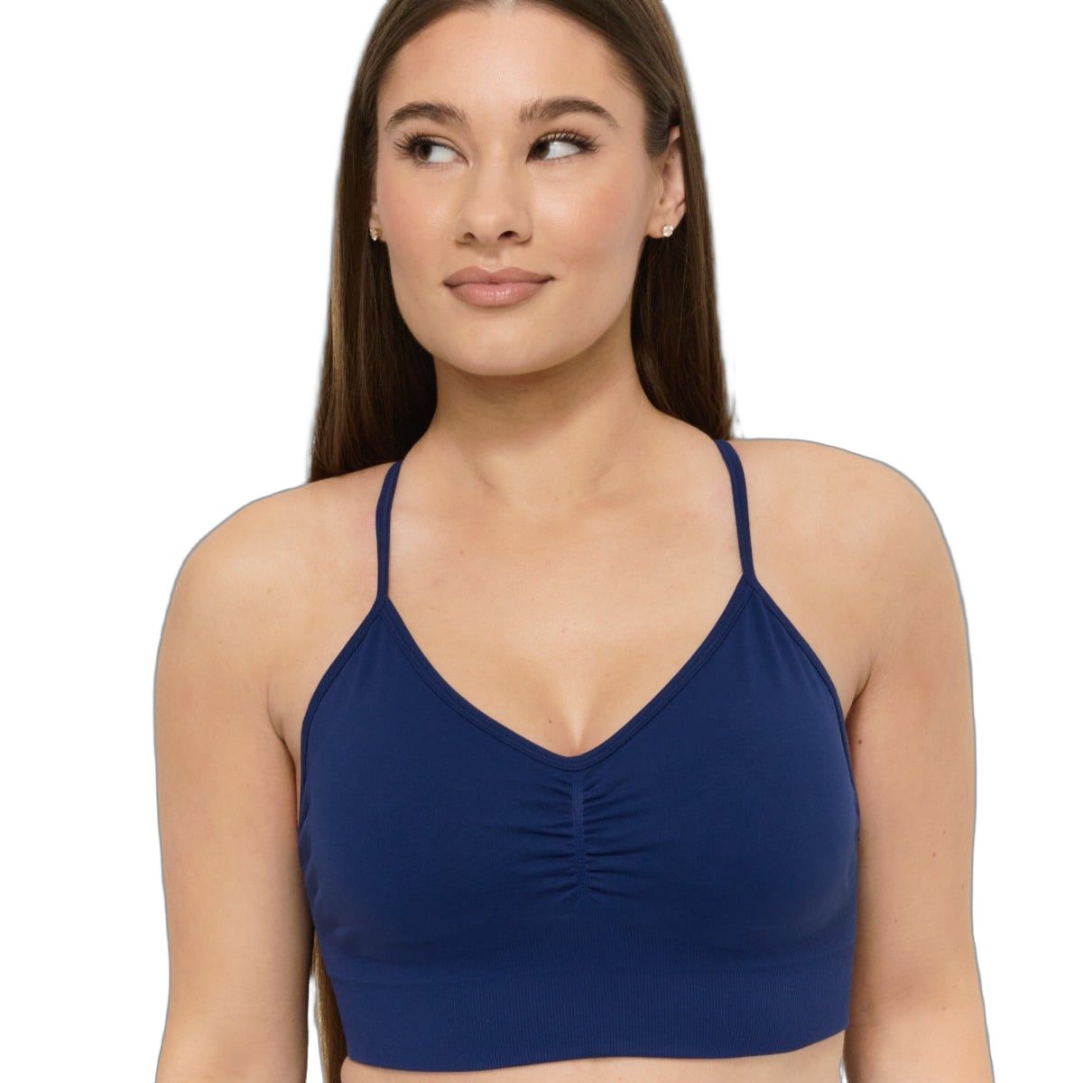 GymBeam Sport-BH Damen nahtlos mit herausnehmbaren Polstern in Navy