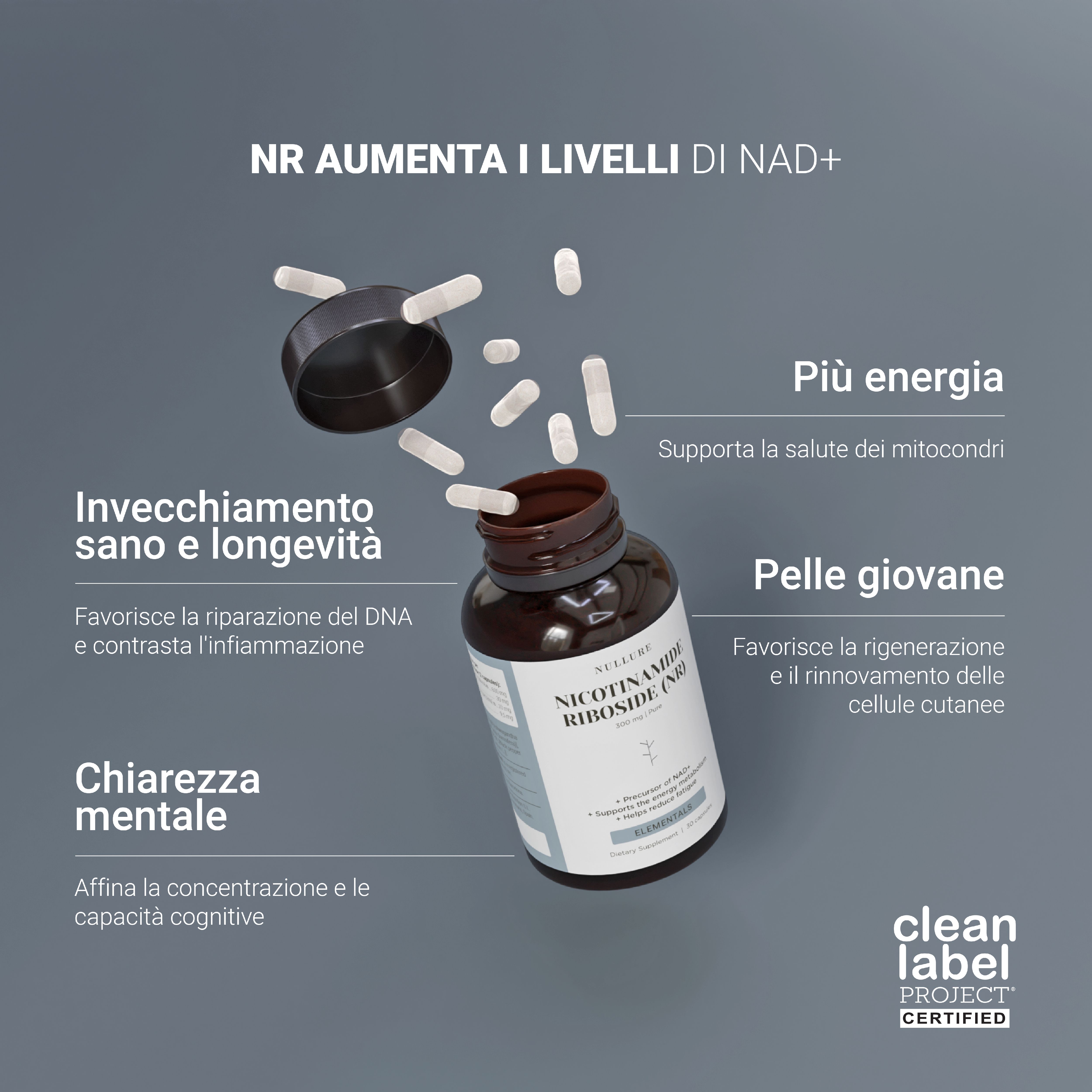 Nullure Nicotinamide Riboside Kapseln: Mehr Energie, jugendliche Haut, mentale Klarheit.