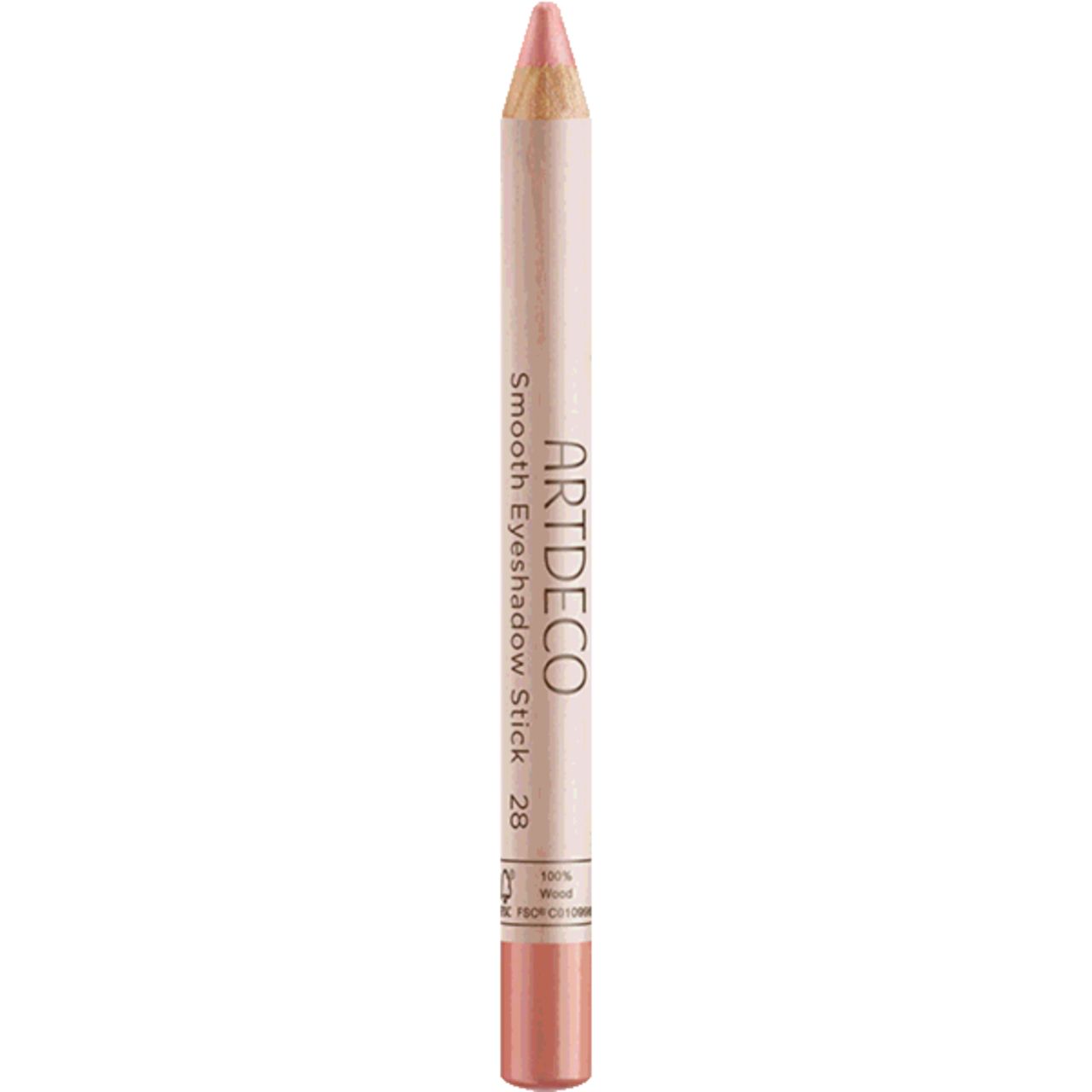 Artdeco Smooth Eyeshadow Stick, rosa. Stiftform, mit Produktbezeichnung und Farbnummer 28.