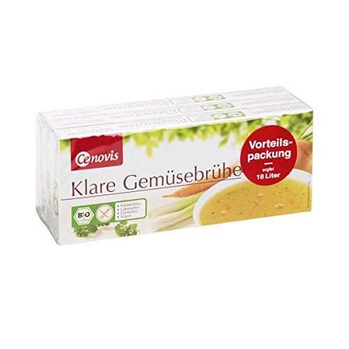 Cenovis Klare Gemüsebrühe Bio: Packung mit 3 Einheiten, ergibt 18 Liter. Mit Bio-Siegel, ohne Palmöl, glutenfrei, vegan.