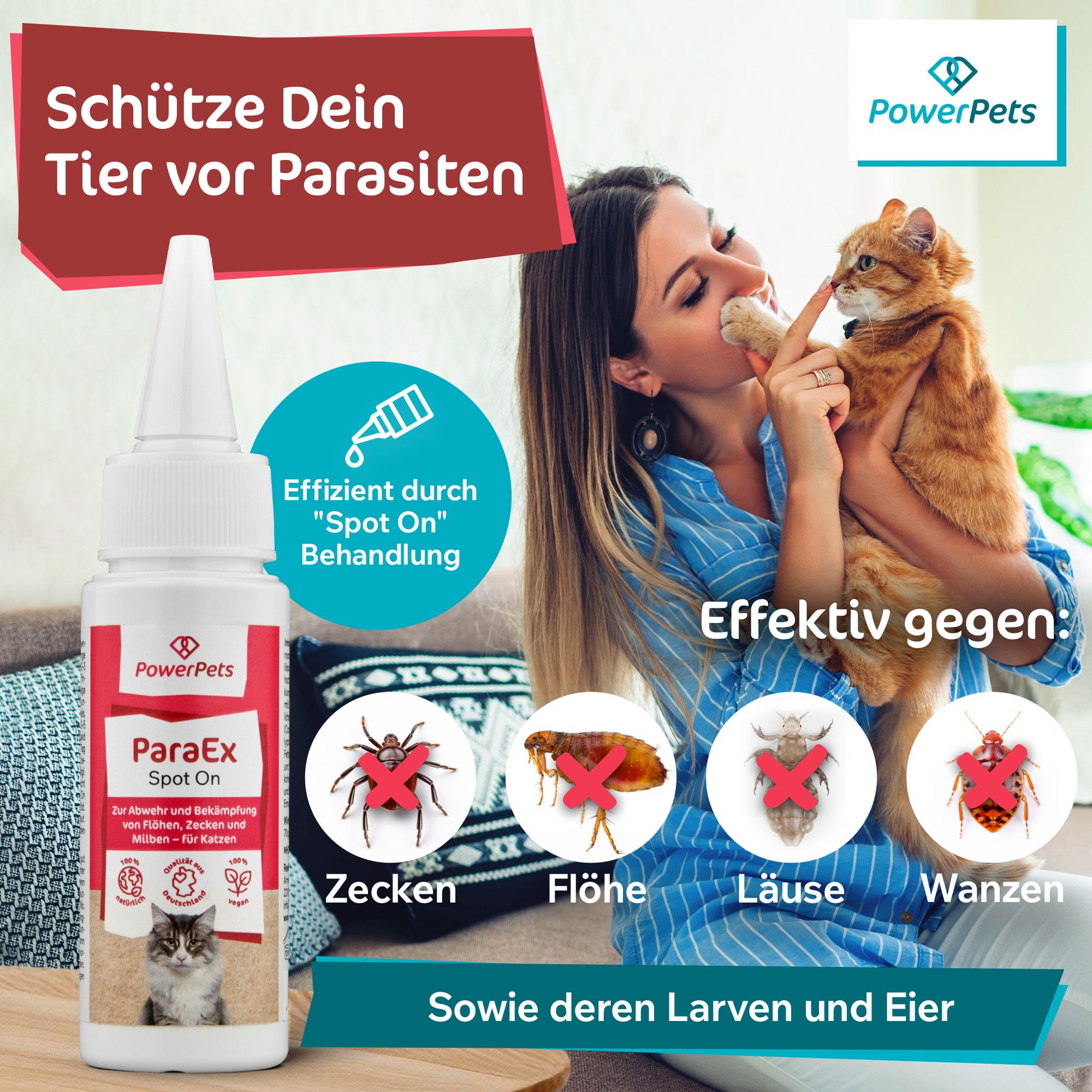 PowerPets - ParaEX Spot On für Katzen 40 ml Tropfen