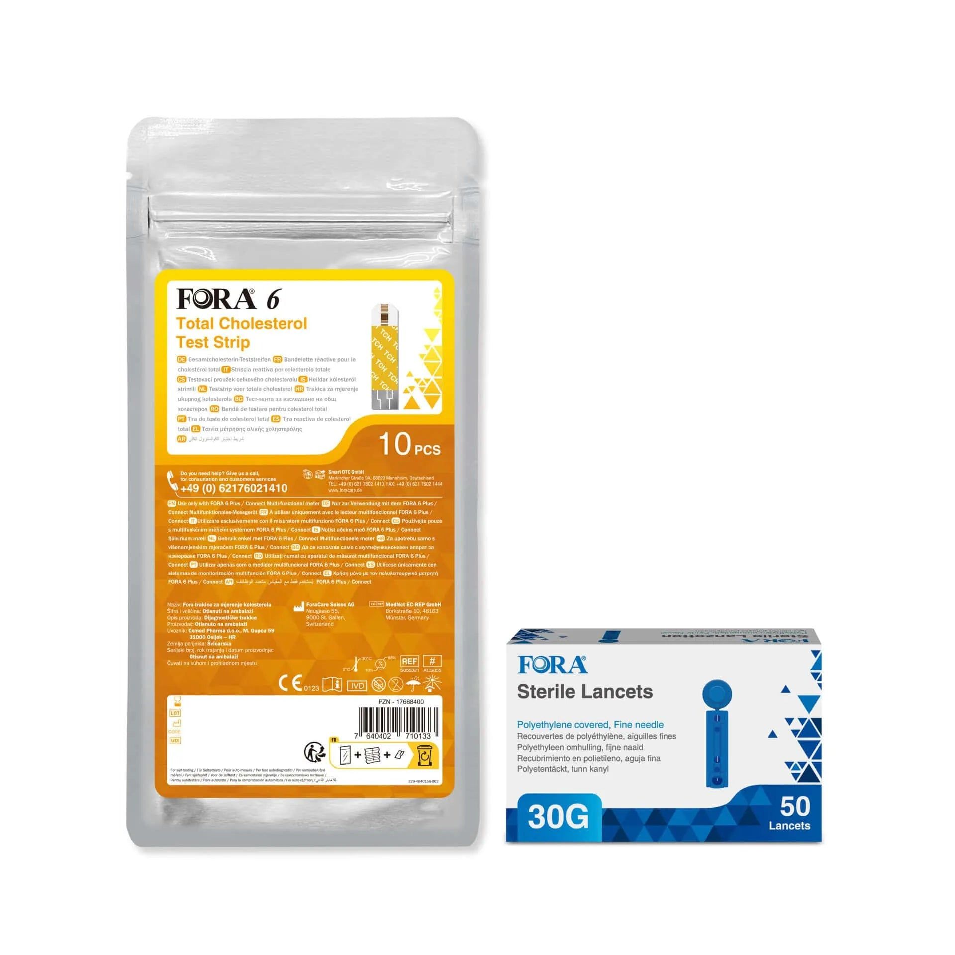 FORA 6 - strisce reattive colesterolo e lancette 30G - set