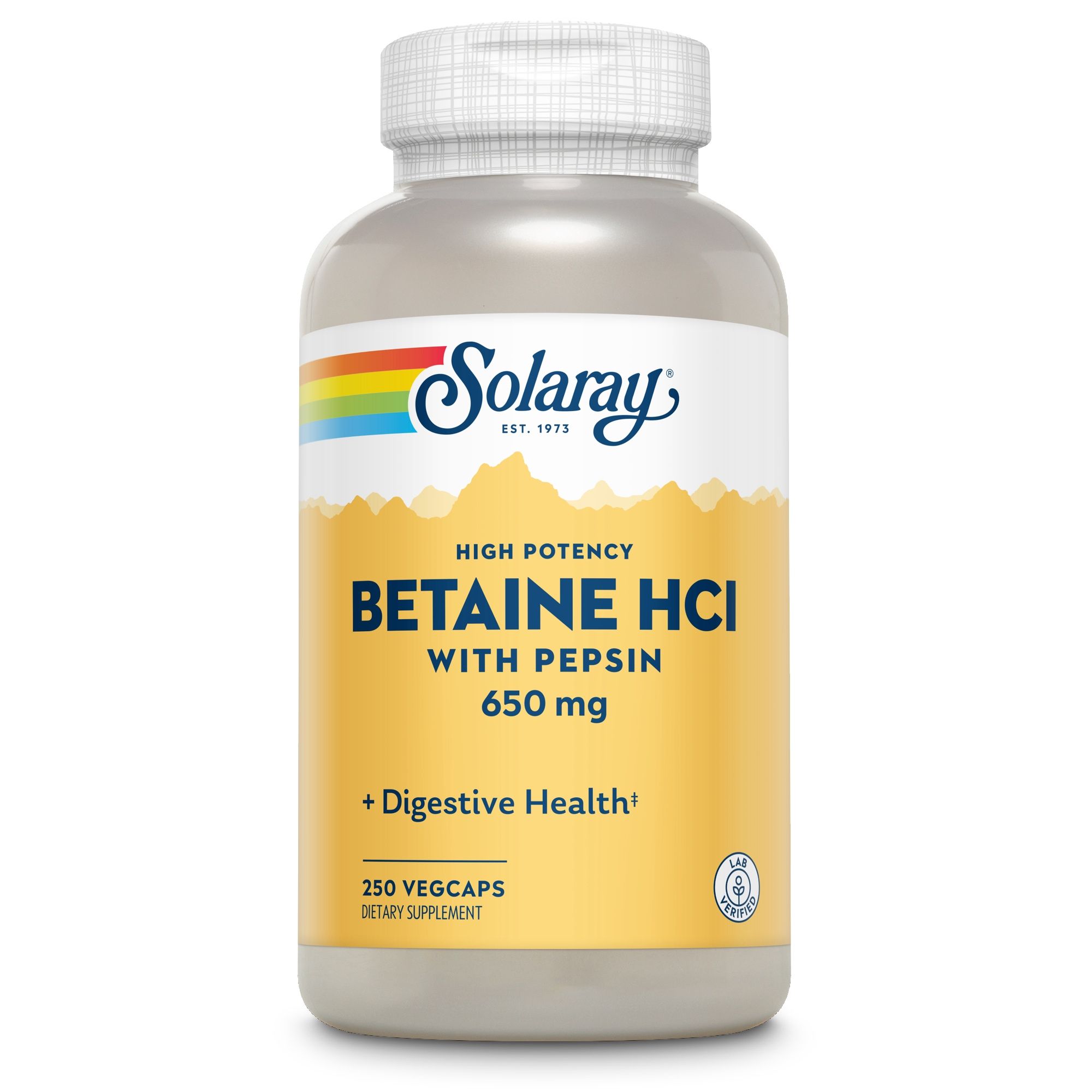 Solaray Betain HCl 650 mg + Pepsin