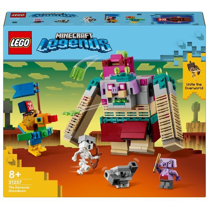LEGO Minecraft 21257 Legends Resa dei Conti con il Divoratore, Gioco d'Azione per Bambini di 8+ Ann