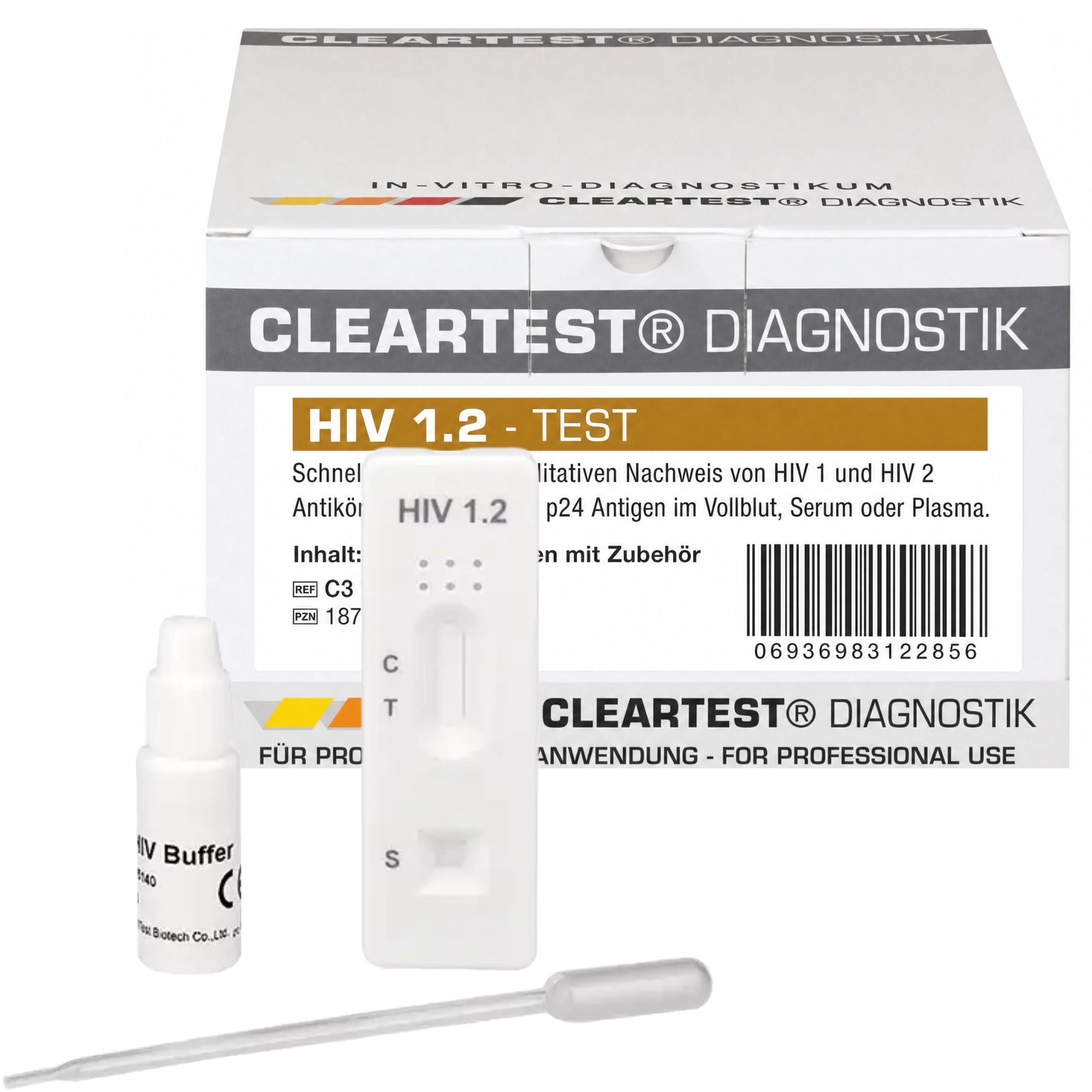 Cleartest HIV 1.2 Antikörper-Schnelltest 10 St Kombipackung