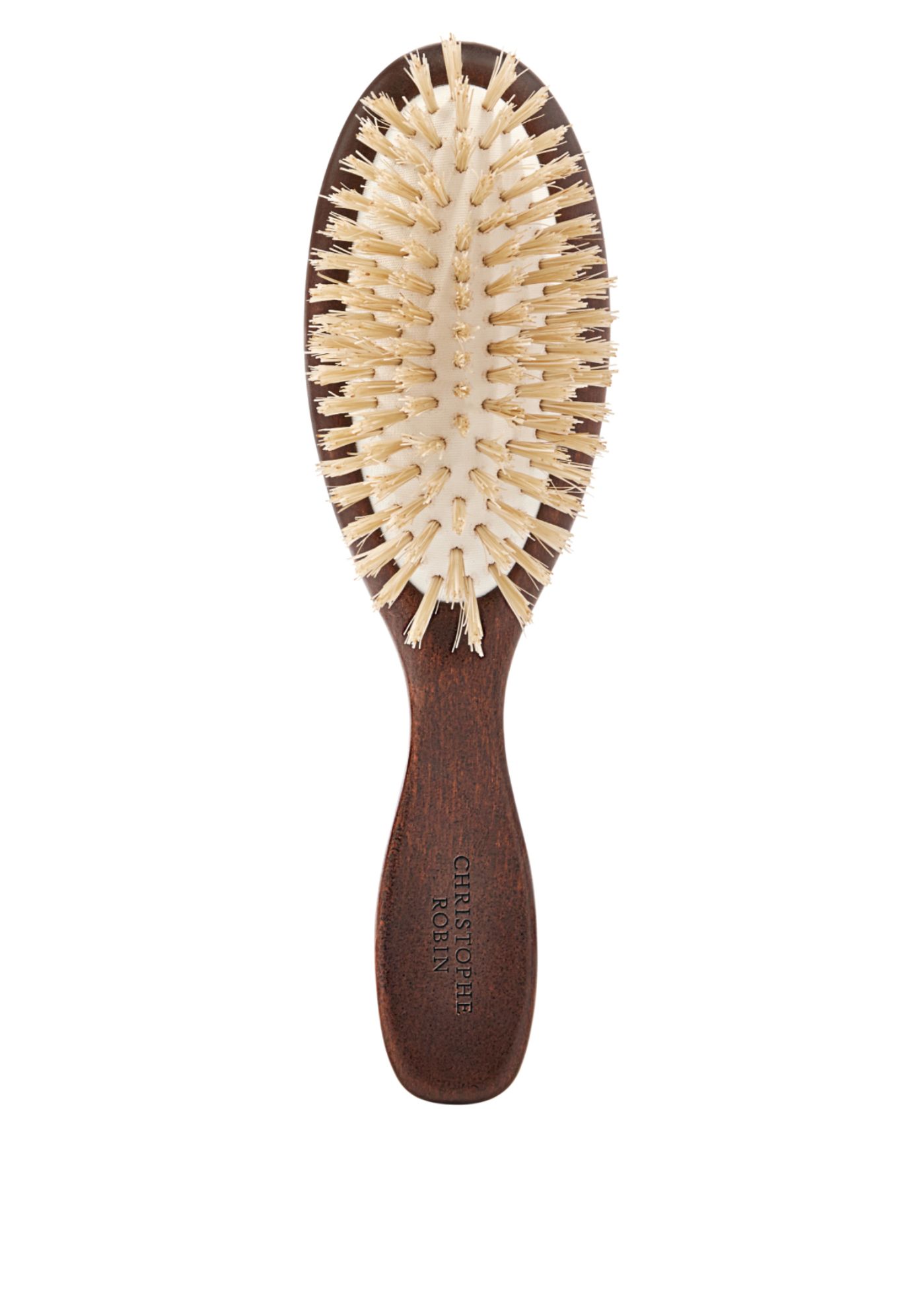Christophe Robin Travel hairbrush 100% natural boar-bristle & wood 1 St