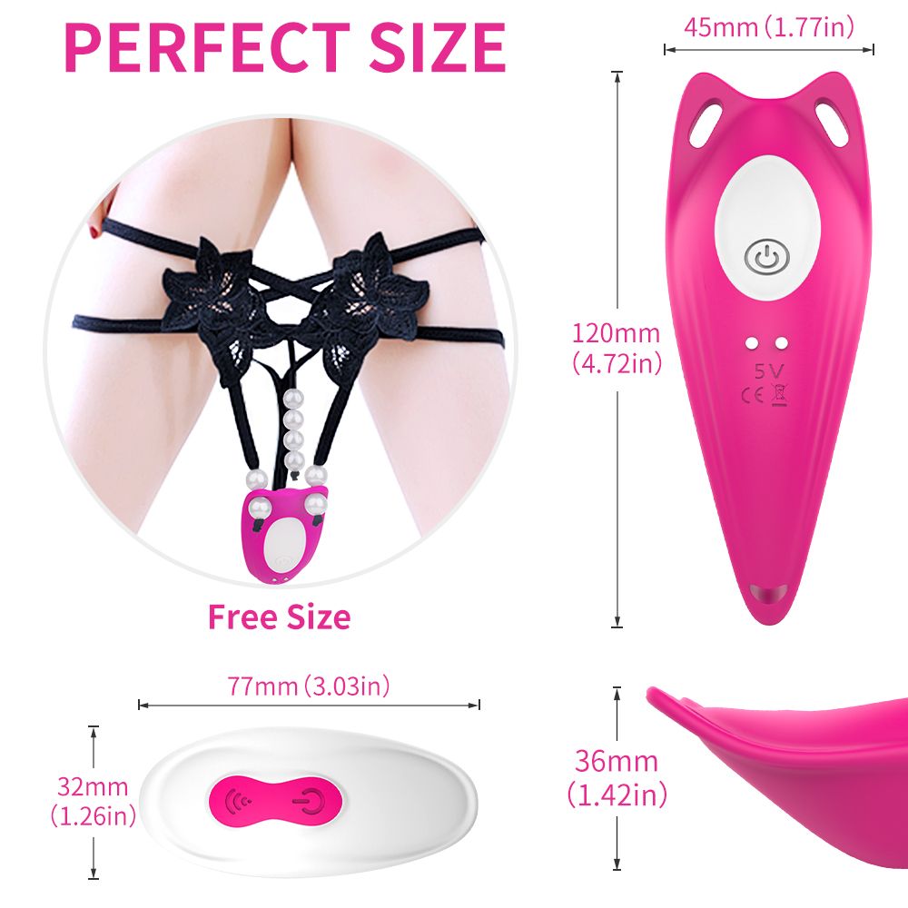 Dessous mit Vibrator und Fernbedienung. Abmessungen: 120mm x 45mm x 36mm. Free Size.