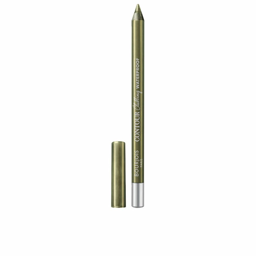 Eyeliner in Kaki-Gold. Stift mit silberner Spitze und goldfarbener Kappe. Aufschrift auf dem Stift.