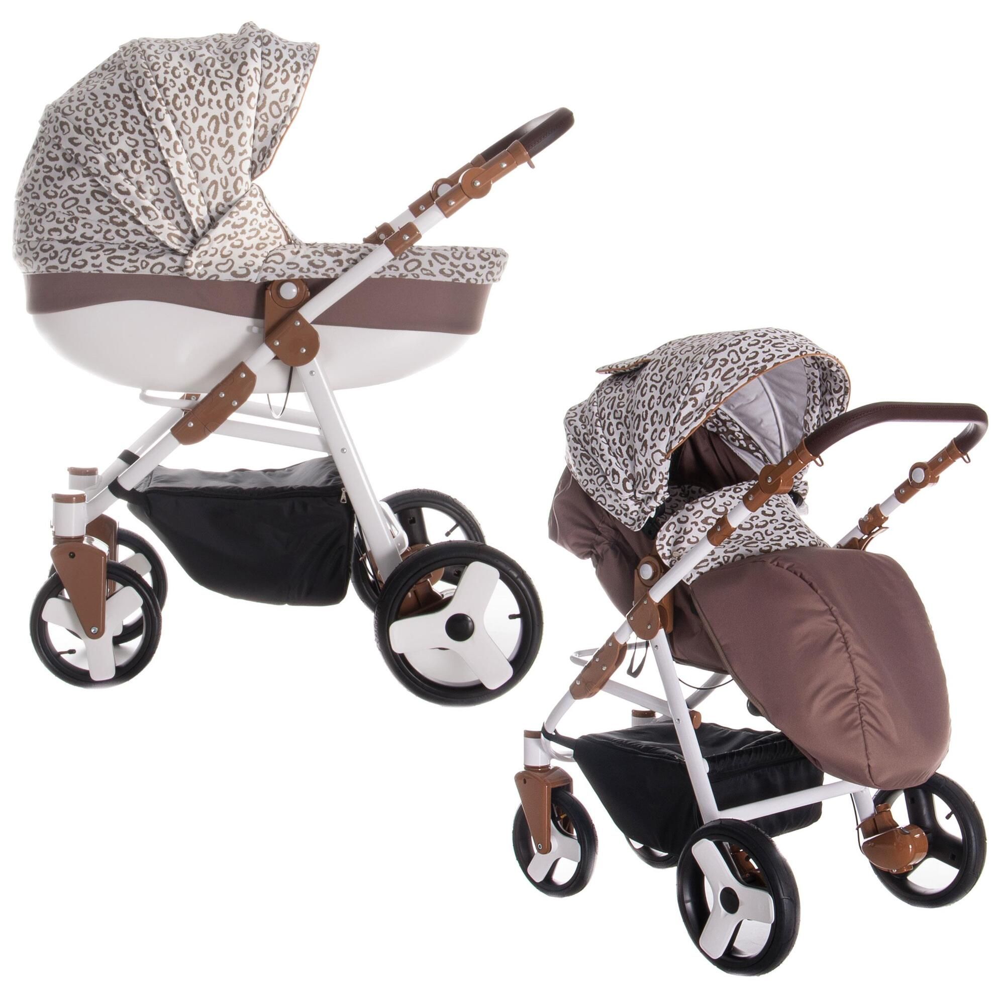 Friedrich Hugo Easy Comfort 2 in 1 Kinderwagen, Gold & Leo Fabric