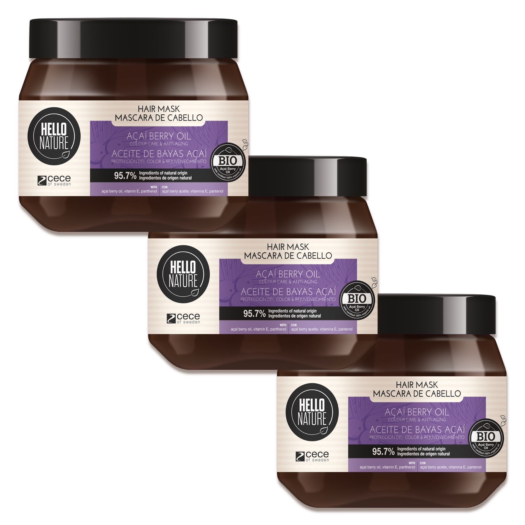 Hello Nature Haarmaske mit Acai Beere Regeneration und Intensivpflege