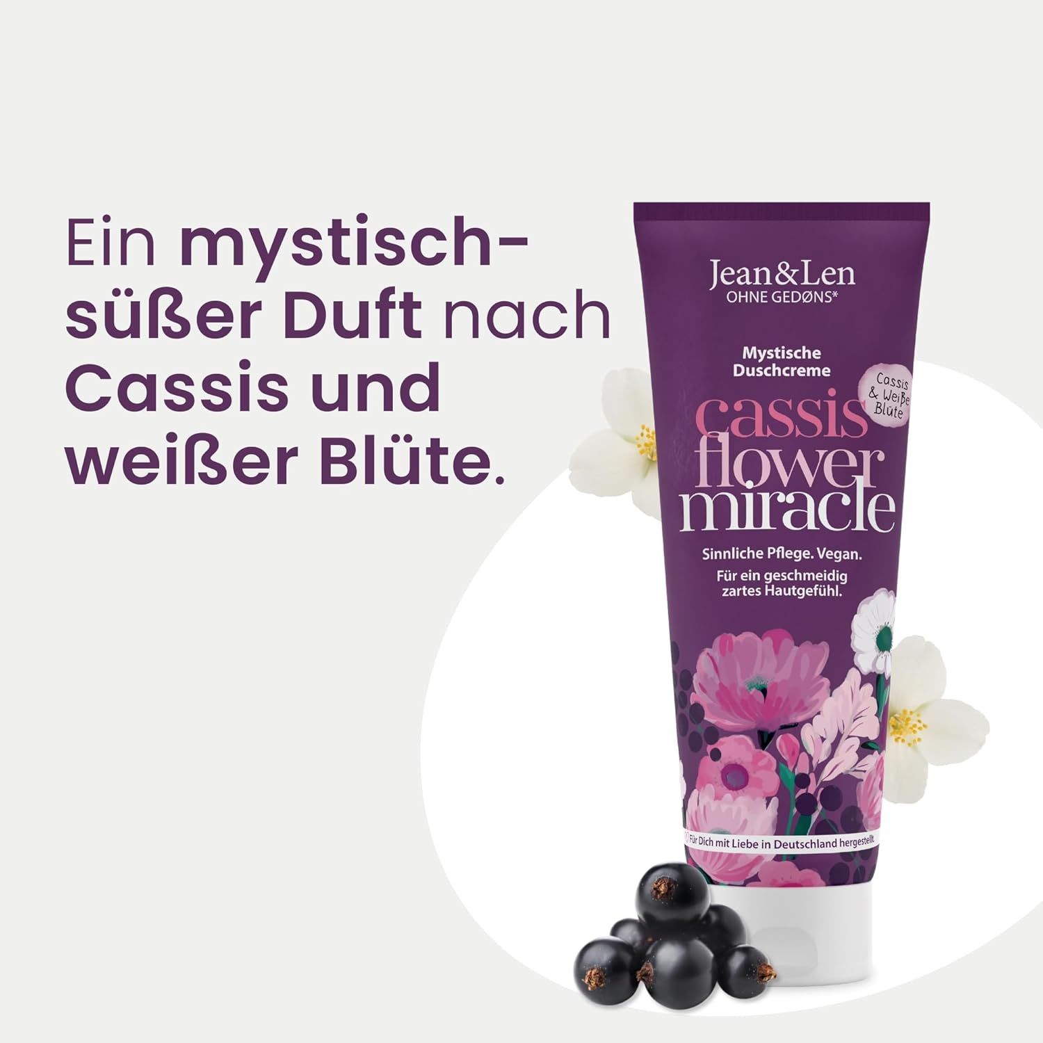 Jean & Len Mystische Duschcreme Cassis & Weiße Blüte