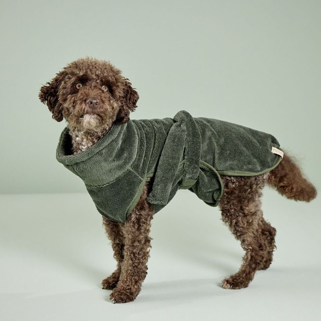 Hundebademantel Easy Clean Olive