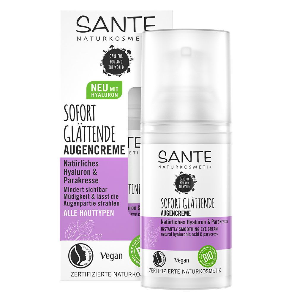 Sante Naturkosmetik Crème pour les yeux à lissage immédiat Hyaluron naturel & Parakresse