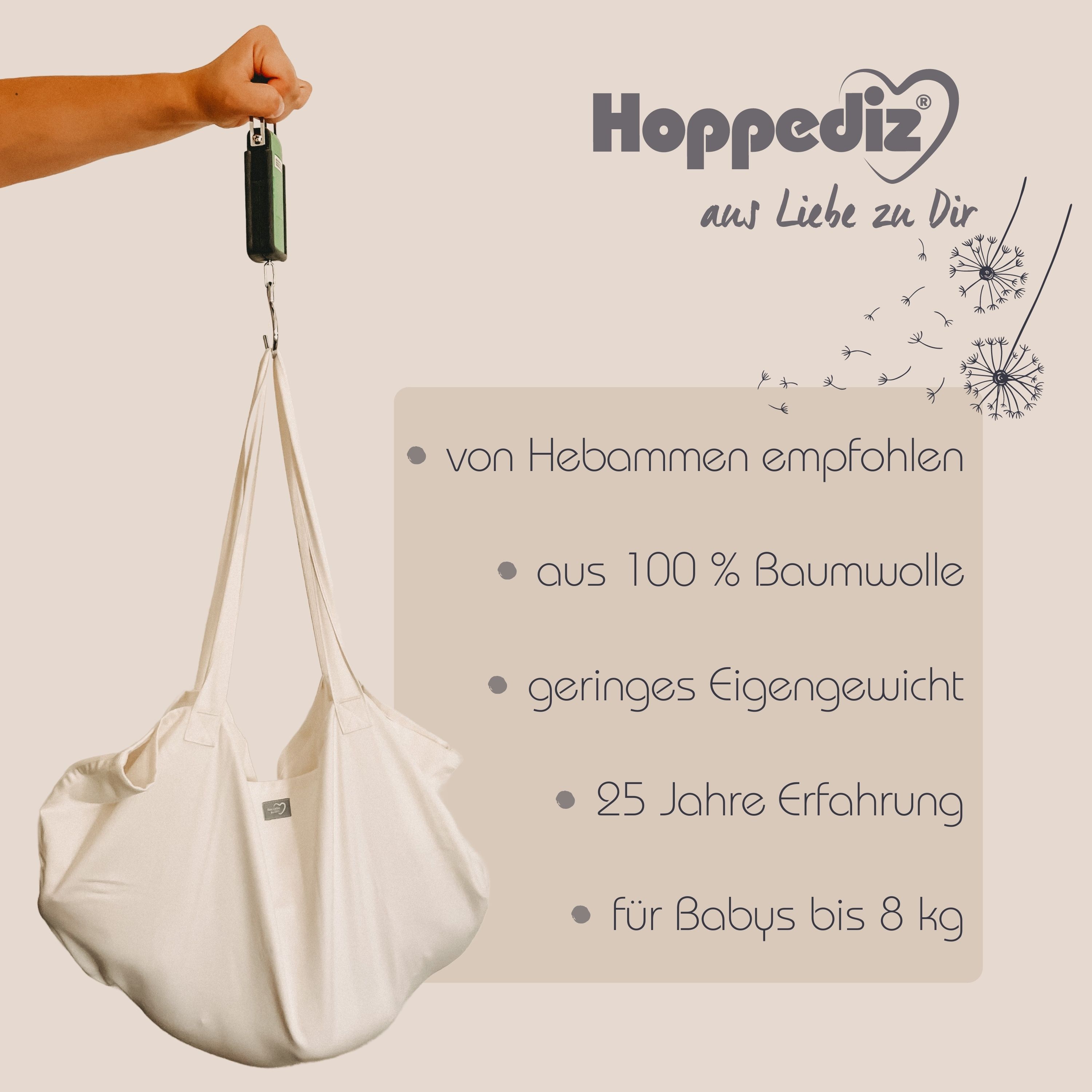 Hoppediz Baby Wiegetuch für Hängewaagen