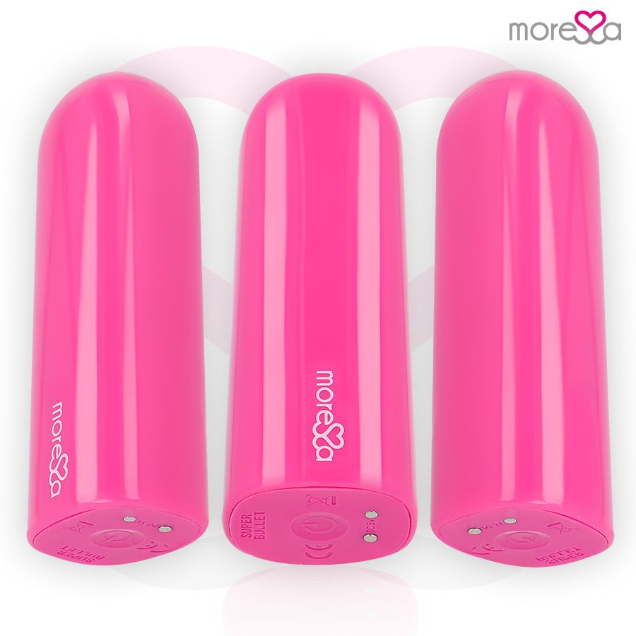 Drei pinkfarbene Vibratoren. Zylindrische Form, abgerundete Spitze. Marke: Moressa.
